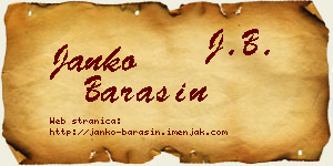 Janko Barašin vizit kartica